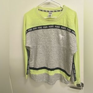 Gray/Lime PINK sweater S